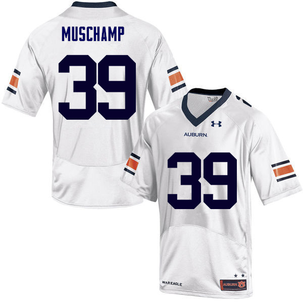 Men's Auburn Tigers #39 Robert Muschamp White College Stitched Football Jersey